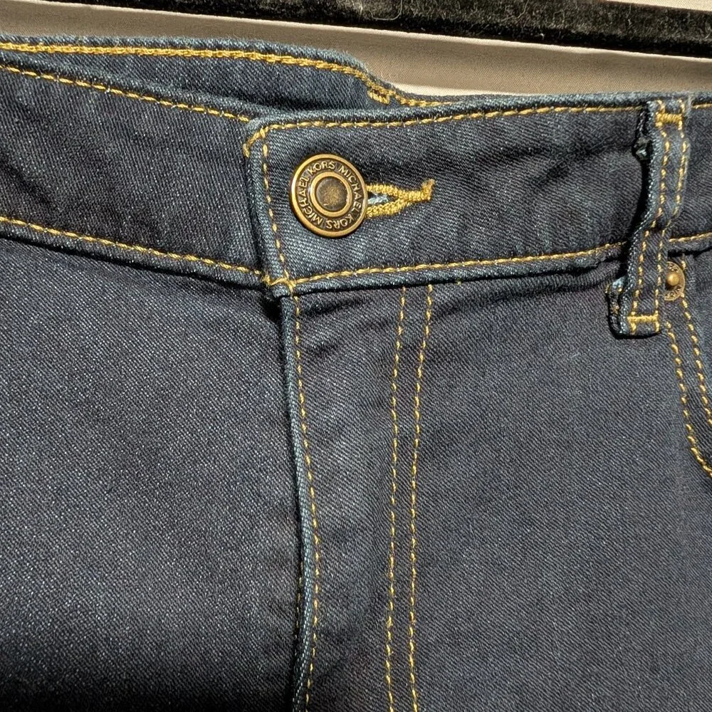 Michael Kors Women's Dark Wash Mid Rise Izzy Skinny Ankle Jeans Size 14‎